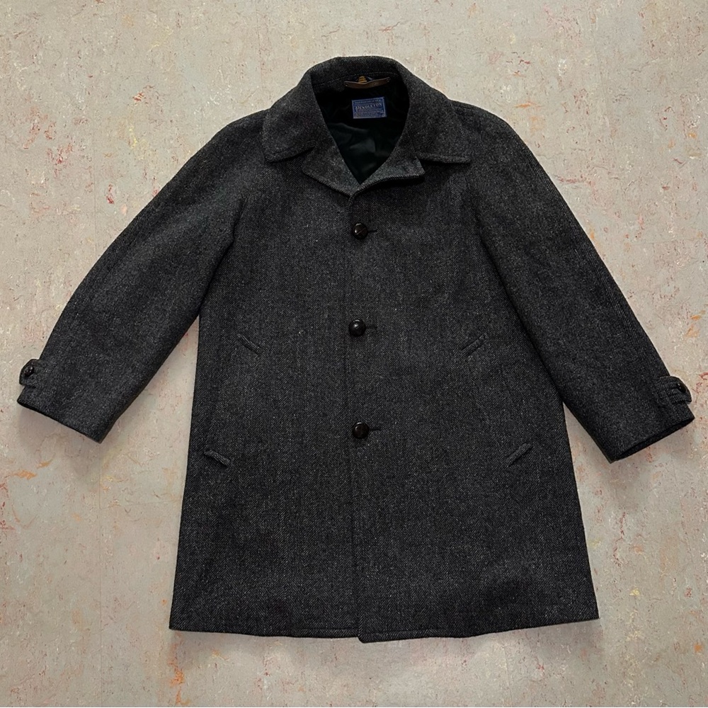 Vintage Pendleton Men’s Grey Multicolor Fleck Wool Pea Coat Lined Size 40